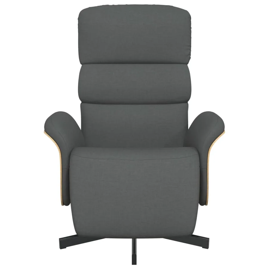 Fauteuil inclinable avec repose-pieds gris foncé tissu - 3