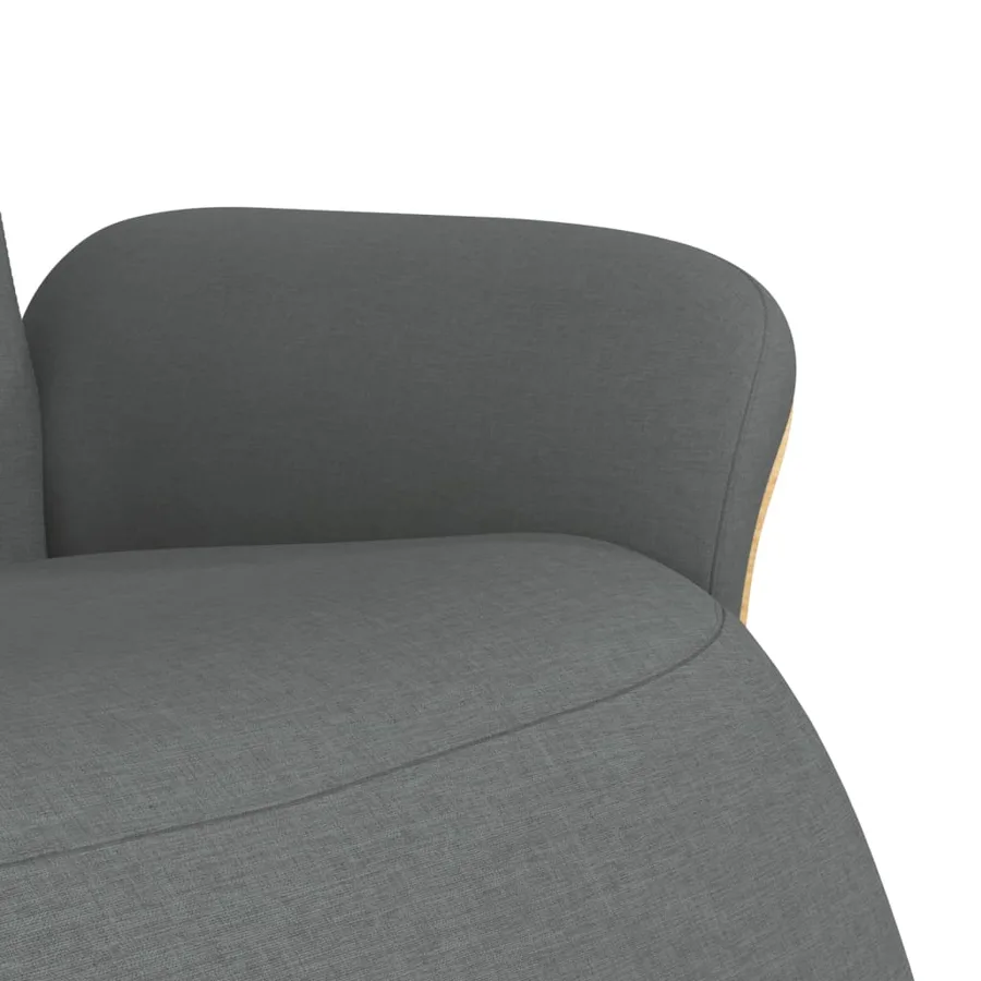 Fauteuil inclinable avec repose-pieds gris foncé tissu - 6