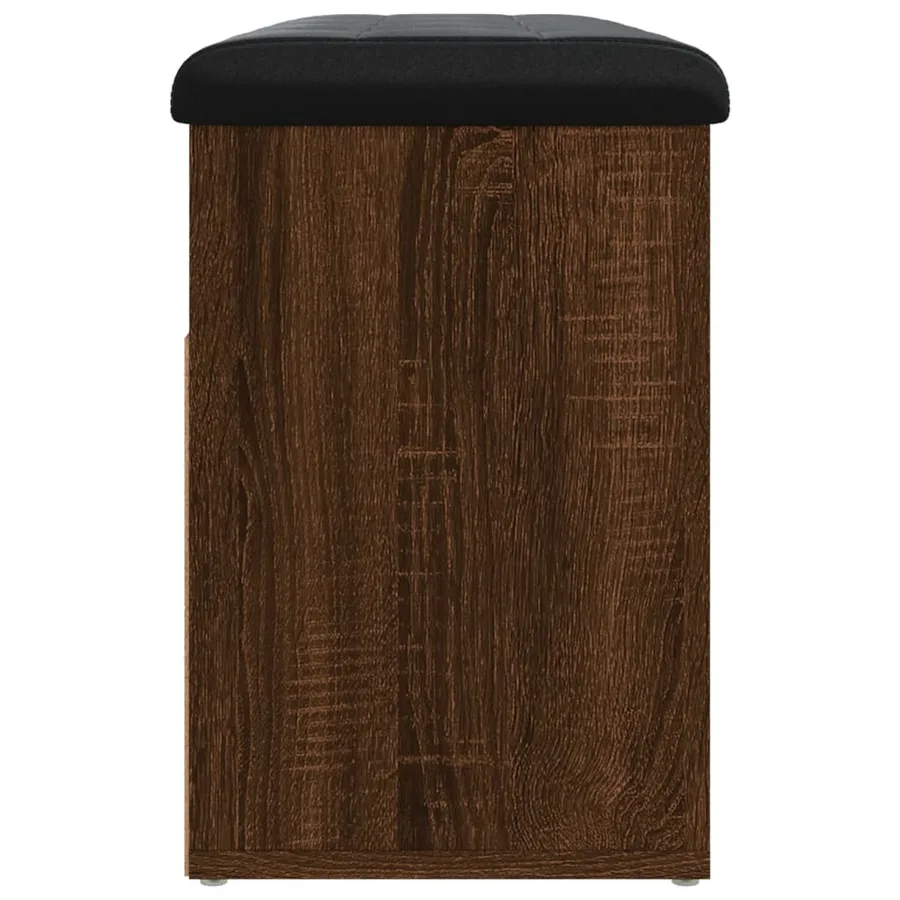 Banc à chaussures chêne marron 82x32x45,5 cm bois d'ingénierie - 7