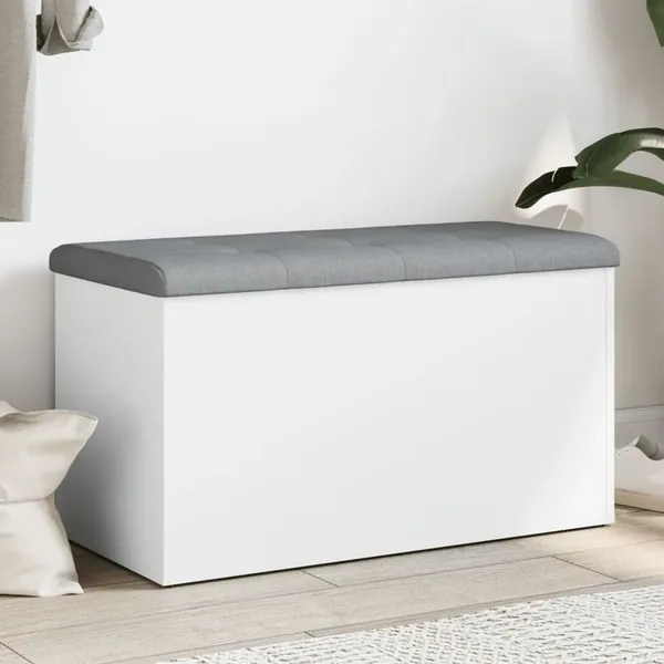 Banc de rangement Blanc 82x42x45 cm Bois d'ingénierie