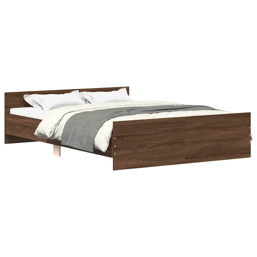 Cadre de lit sans matelas chêne marron 150x200 cm - 2
