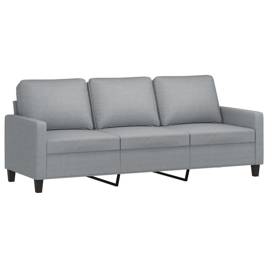 Ensemble de canapés 3 pcs avec coussins Gris clair Tissu - 4