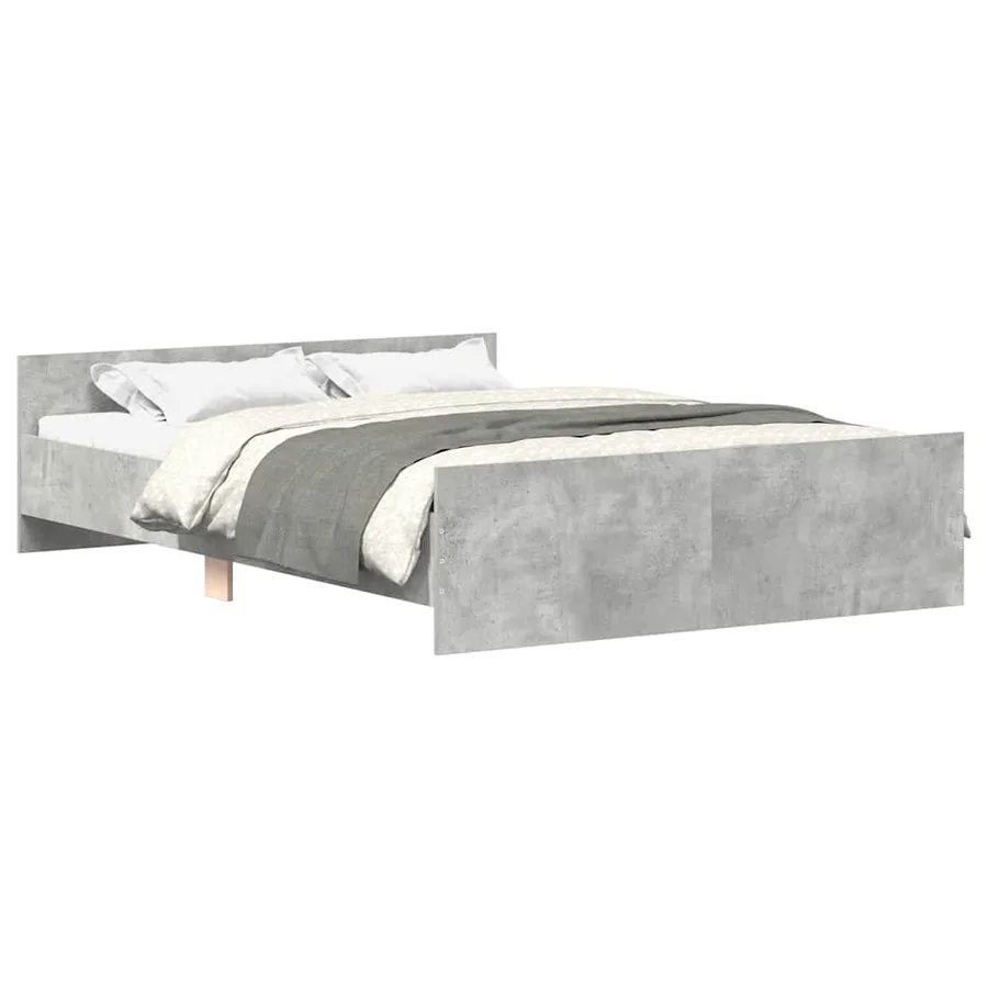 Cadre de lit sans matelas gris béton 150x200 cm - 2