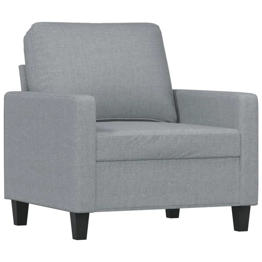 Ensemble de canapés 3 pcs avec coussins Gris clair Tissu - 3