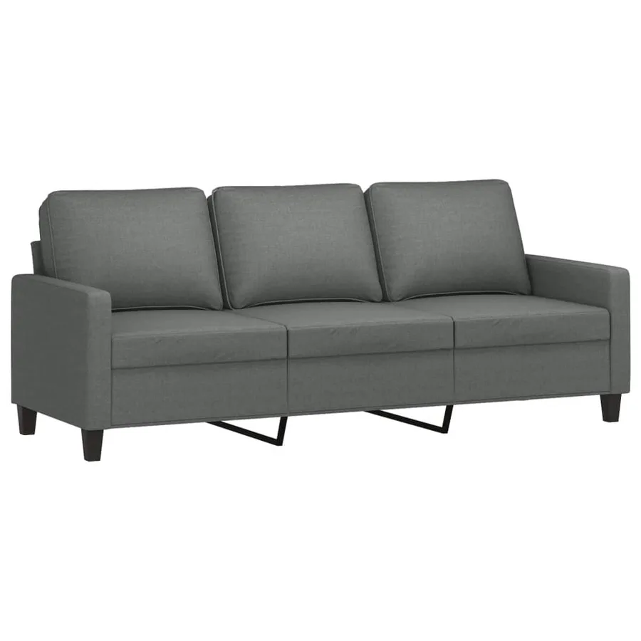 Ensemble de canapés 2 pcs avec coussins Gris foncé Tissu - 4