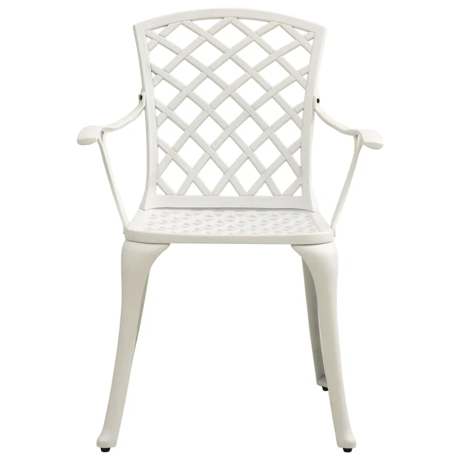 Ensemble de bistro 3 pcs Aluminium coulé Blanc - 5