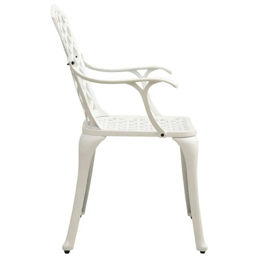 Ensemble de bistro 3 pcs Aluminium coulé Blanc - 6
