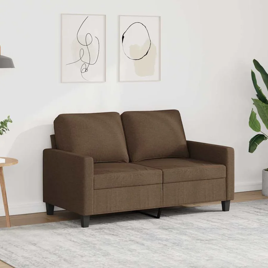 Canapé à 2 places Marron 120 cm Tissu