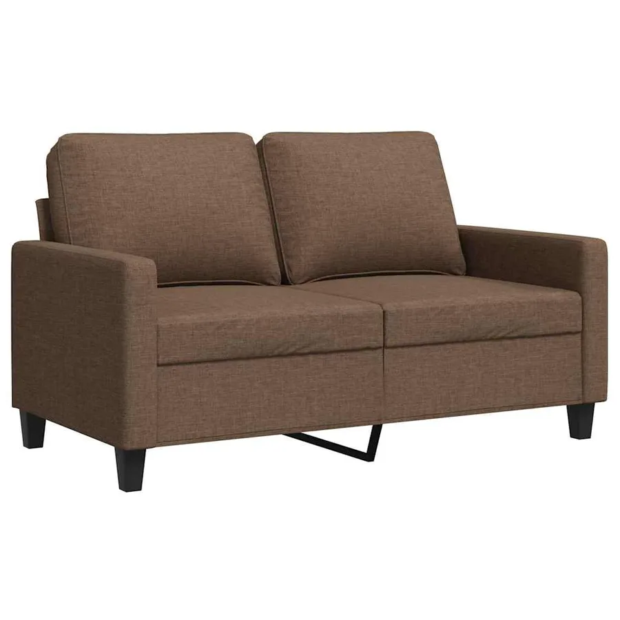 Canapé à 2 places Marron 120 cm Tissu - 2
