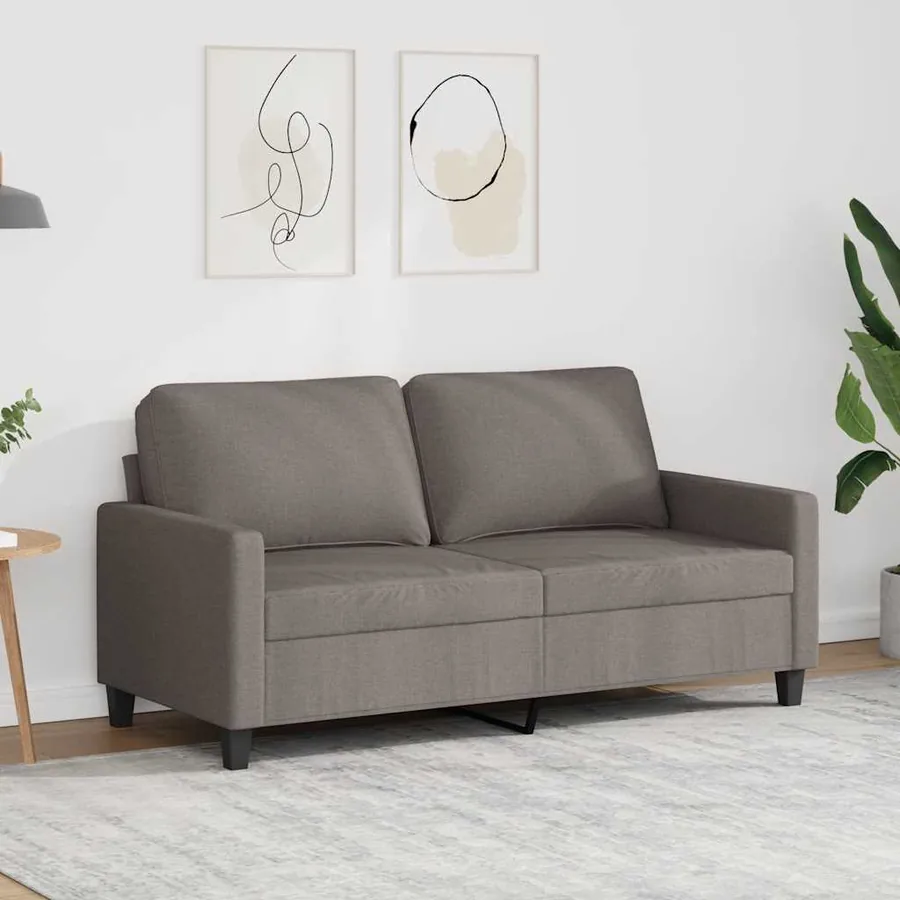 Canapé à 2 places Taupe 140 cm Tissu