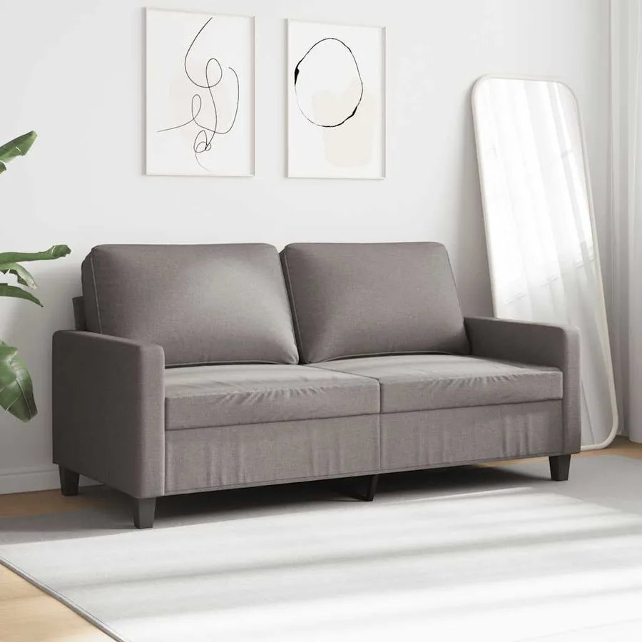 Canapé à 2 places Taupe 140 cm Tissu - 3