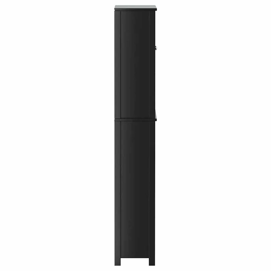 Armoire pour machine à laver BERG noir bois massif - 5