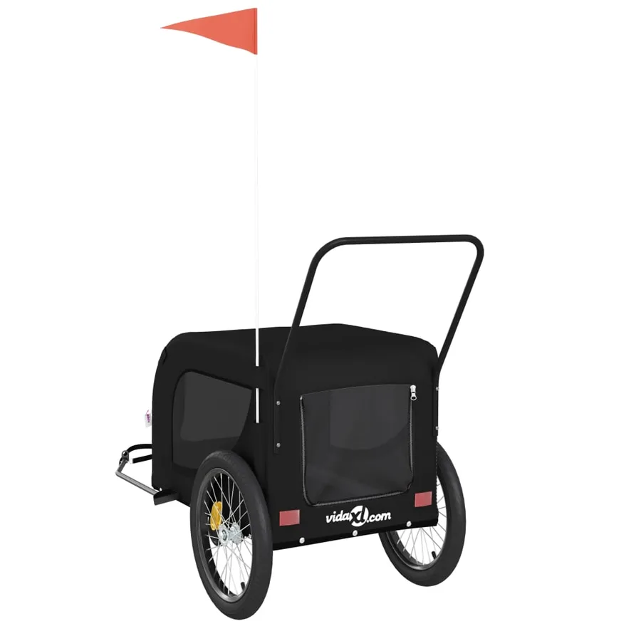 Remorque de vélo pour animaux de compagnie noir - 7