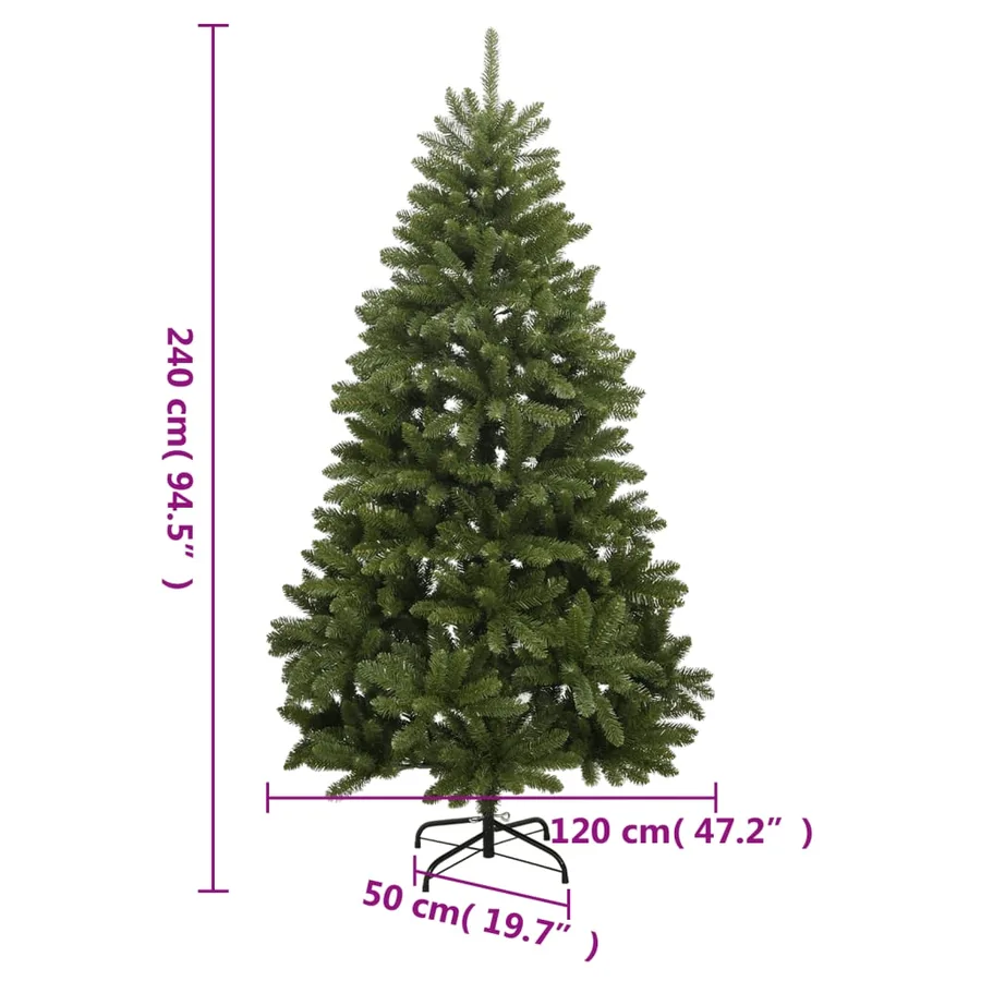 Sapin de Noël artificiel à charnières avec support vert 240 cm - 8