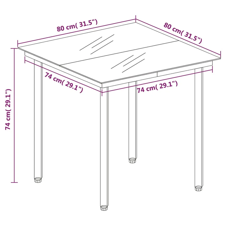 Ensemble à manger de jardin 5 pcs Marron - 7