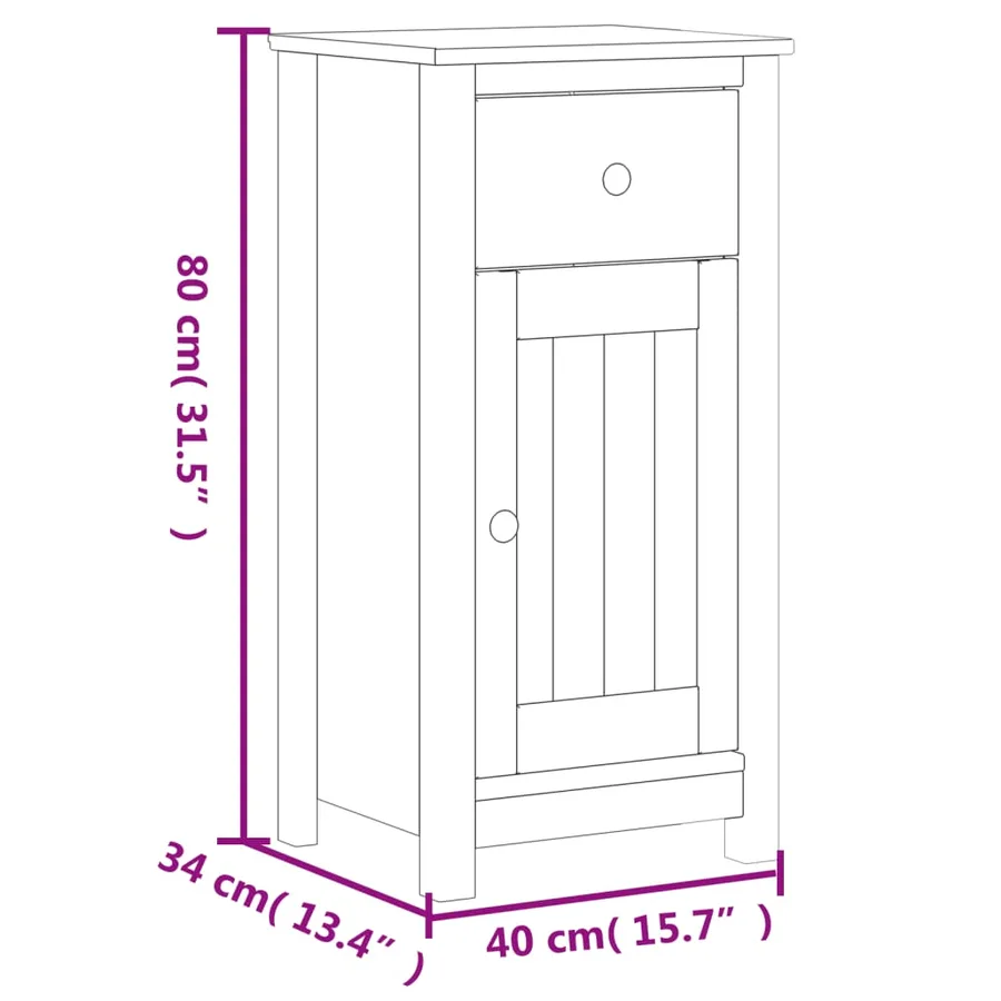 Armoire de salle de bain BERG noir 40x34x80 cm pin massif - 8