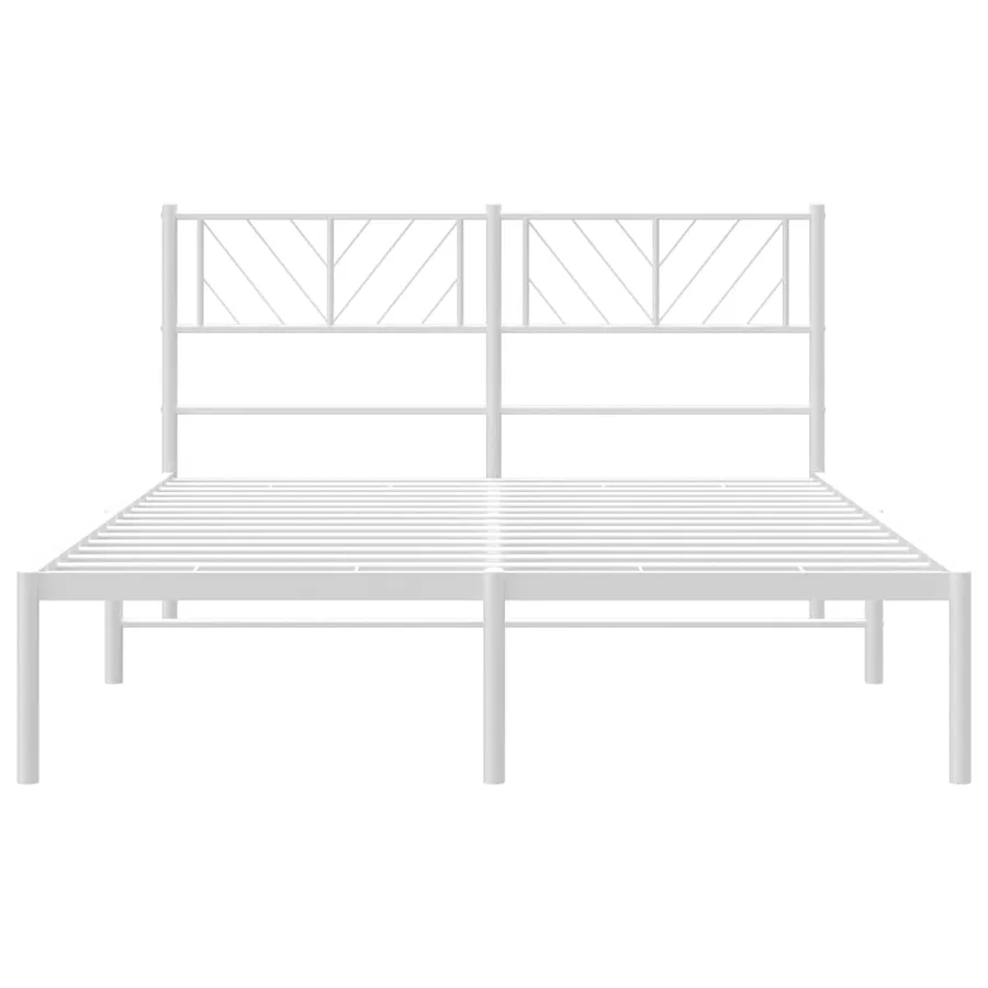 Cadre de lit métal sans matelas et tête de lit blanc 120x200 cm - 5