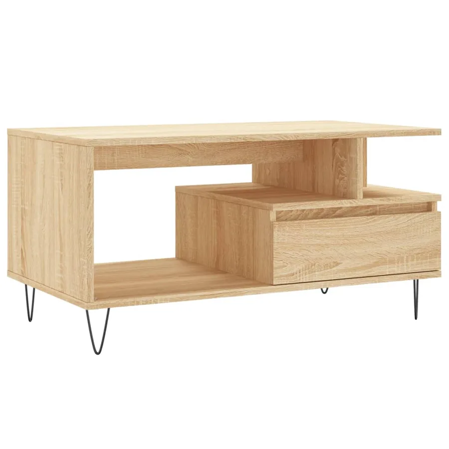 Table basse Chêne sonoma 90x49x45 cm Bois d'ingénierie - 2
