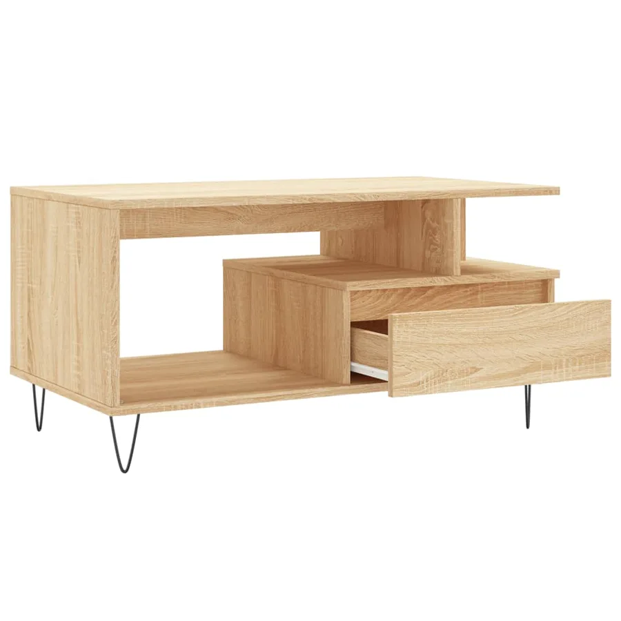 Table basse Chêne sonoma 90x49x45 cm Bois d'ingénierie - 6