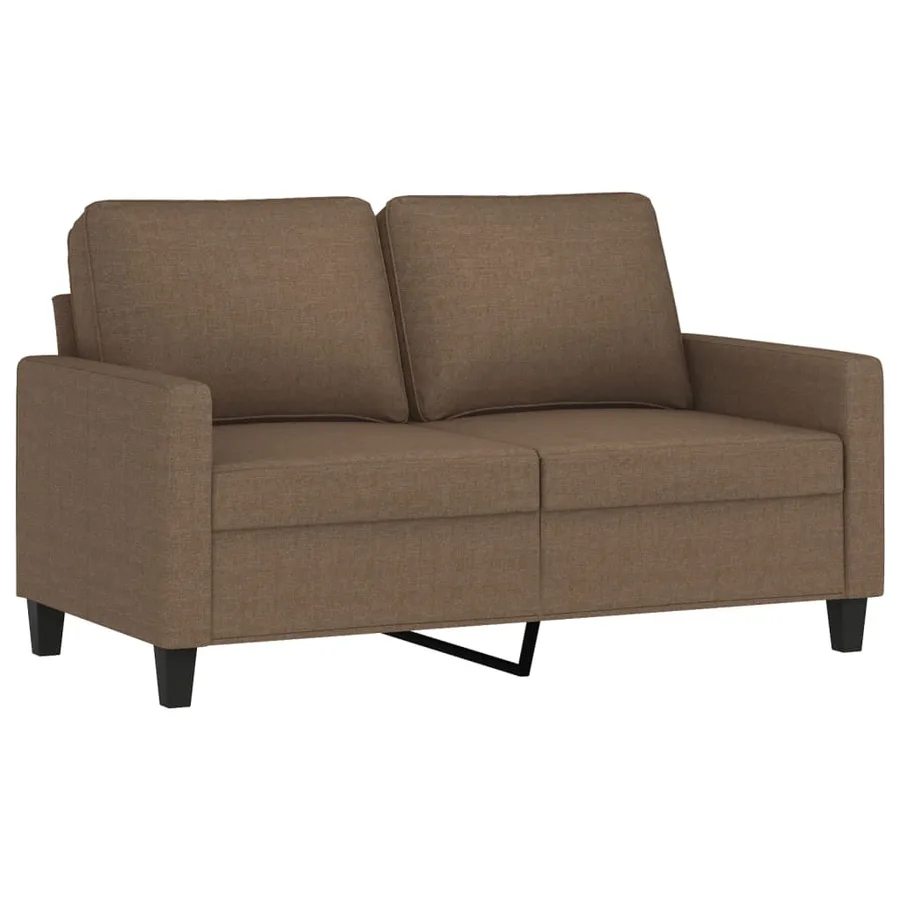 Ensemble de canapés 2 pcs avec coussins Marron Tissu - 3