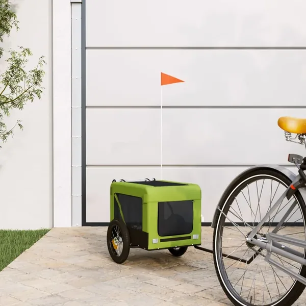 Remorque de vélo pour animaux de compagnie vert et noir