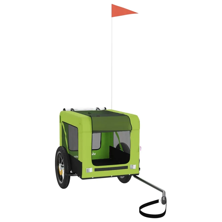Remorque de vélo pour animaux de compagnie vert et noir - 2