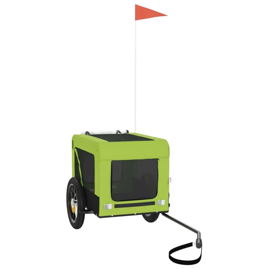 Remorque de vélo pour animaux de compagnie vert et noir - 3