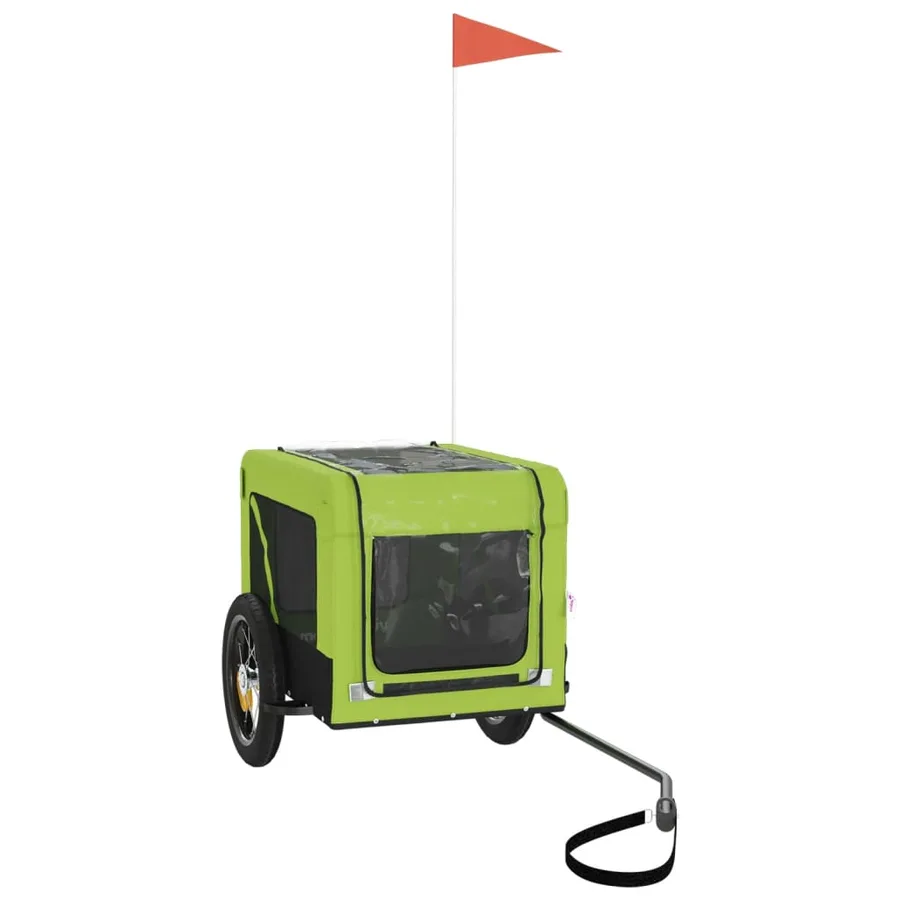 Remorque de vélo pour animaux de compagnie vert et noir - 4