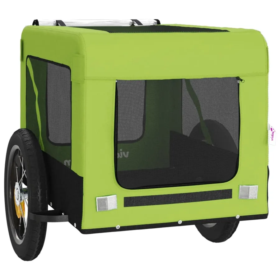 Remorque de vélo pour animaux de compagnie vert et noir - 6