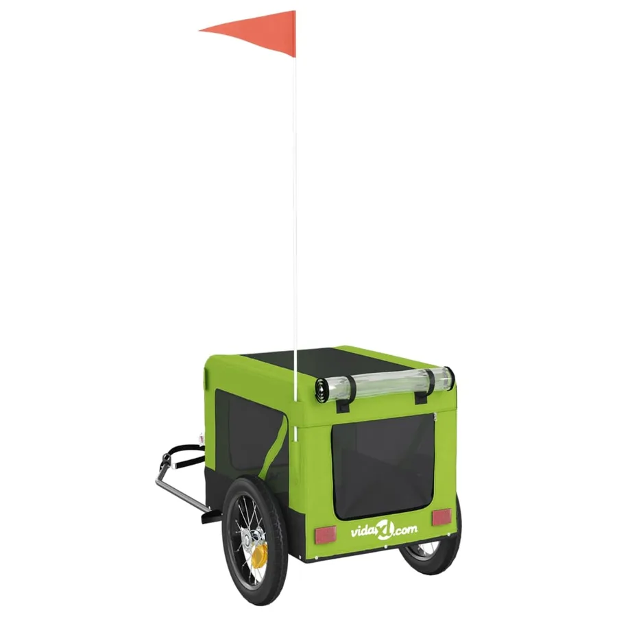 Remorque de vélo pour animaux de compagnie vert et noir - 9