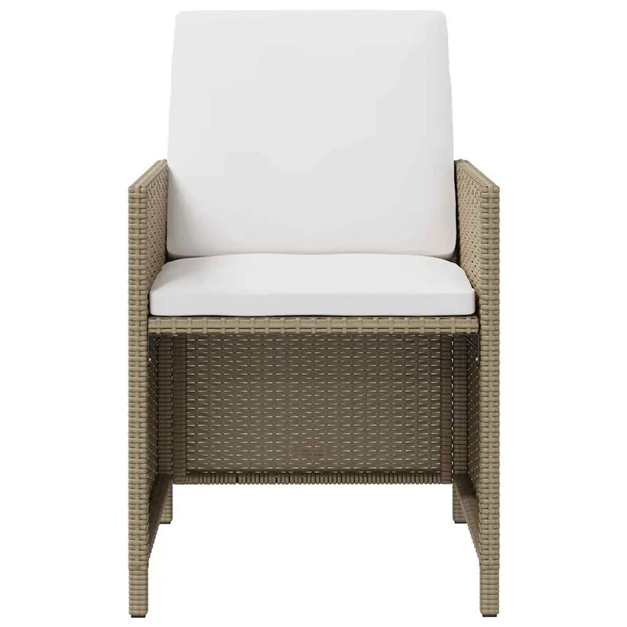 Chaises de jardin avec coussins lot de 4 Résine tressée Beige - 4