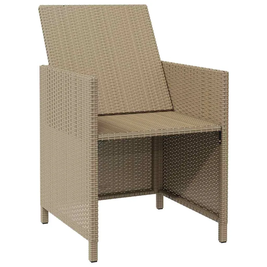 Chaises de jardin avec coussins lot de 4 Résine tressée Beige - 5