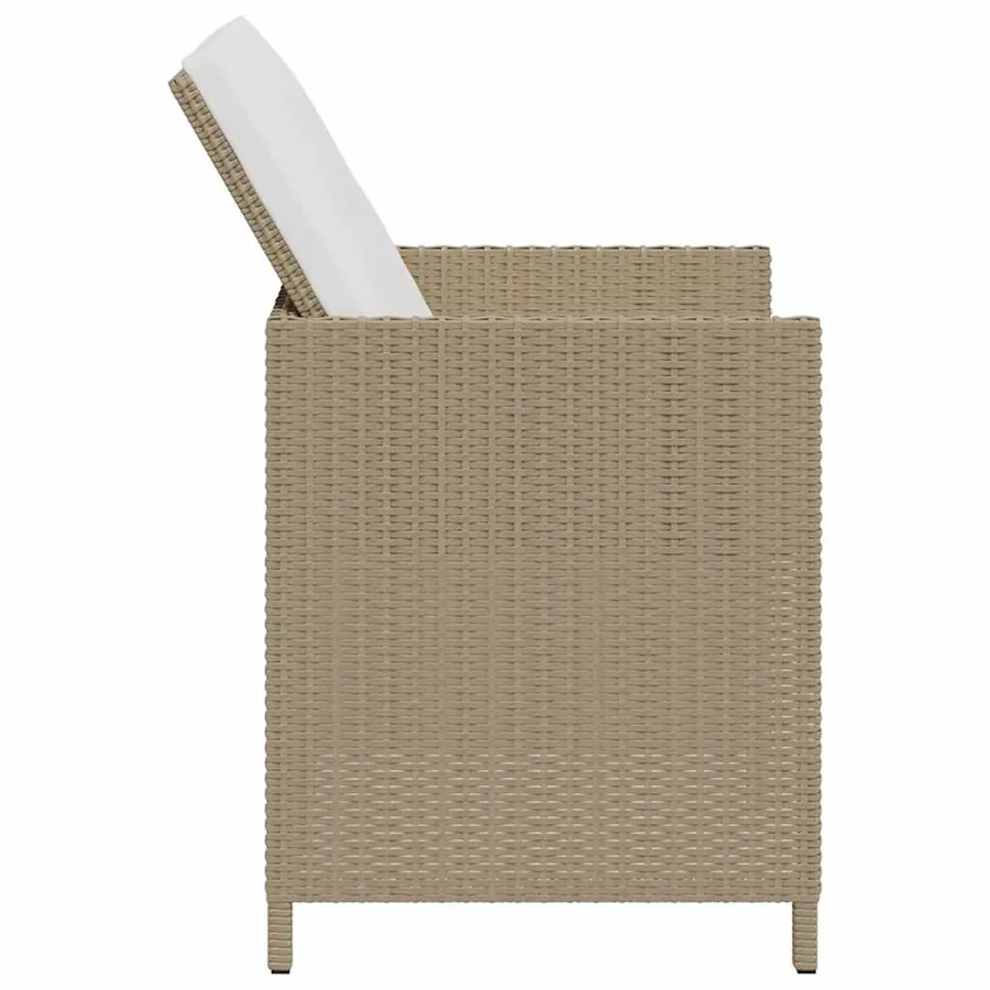 Chaises de jardin avec coussins lot de 4 Résine tressée Beige - 6