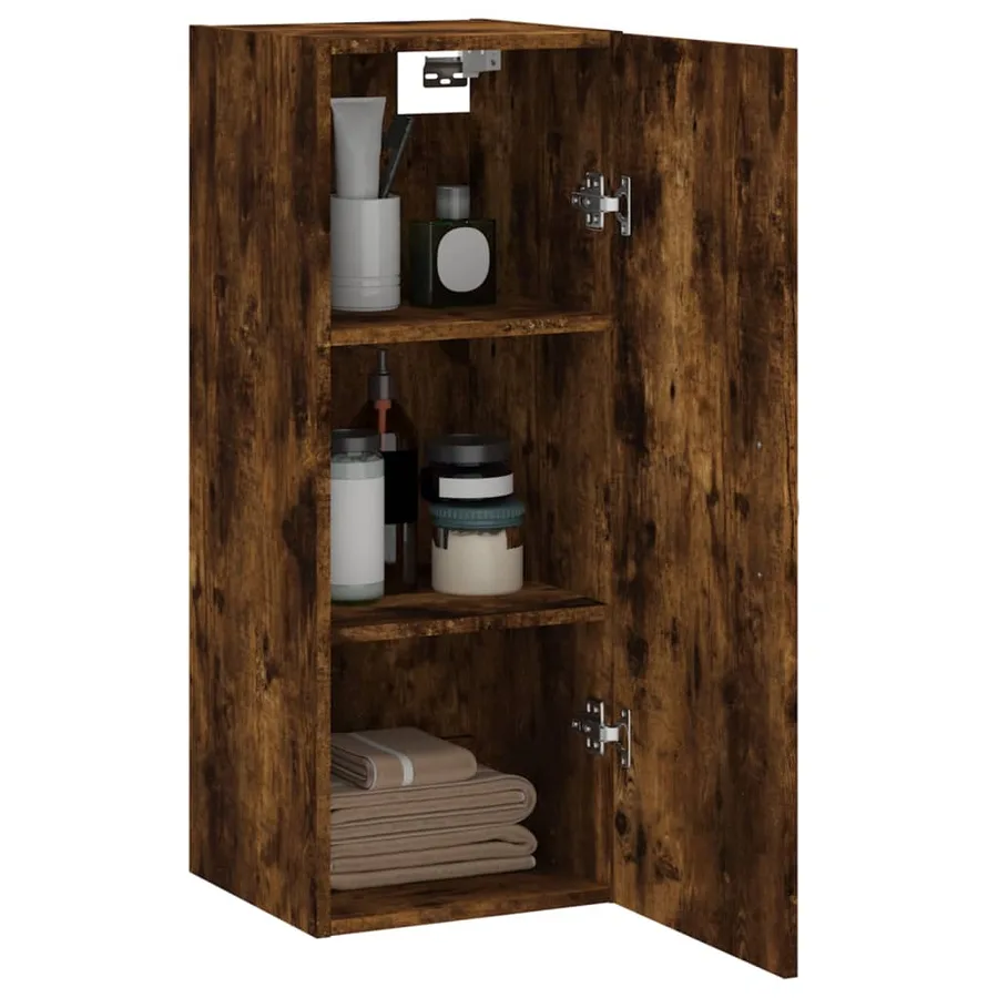 Armoire murale chêne fumé 34,5x34x90 cm bois d'ingénierie - 4