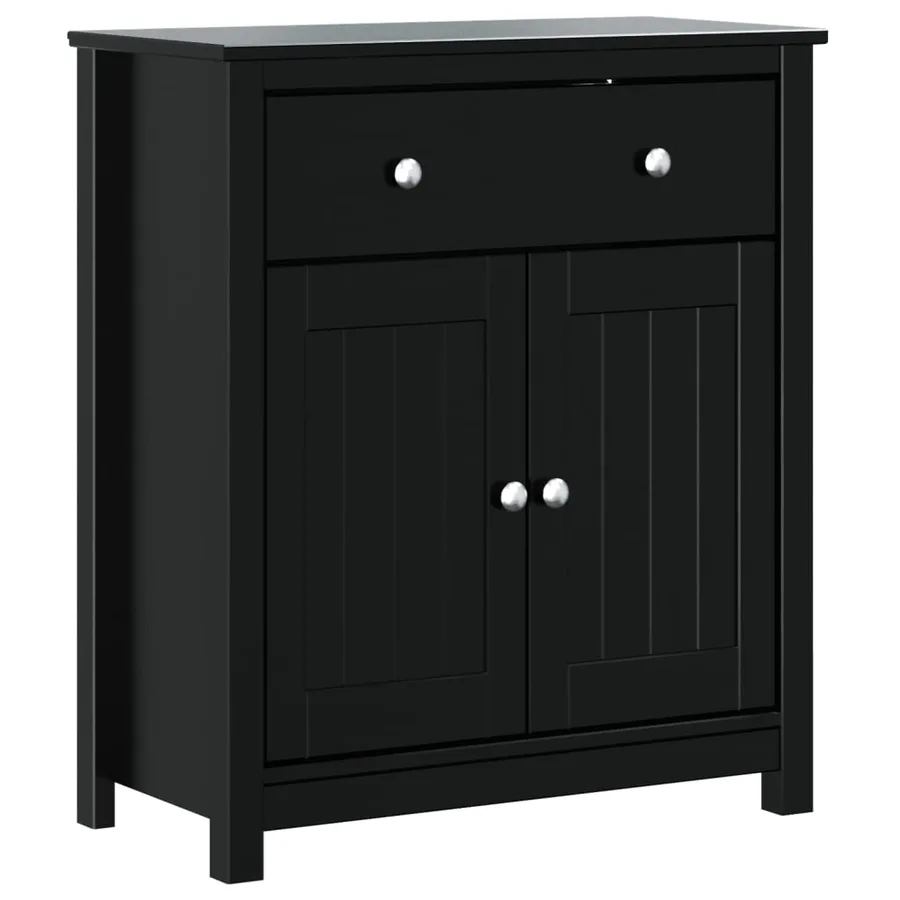 Armoire de salle de bain BERG noir 69,5x34x80 cm pin massif - 2