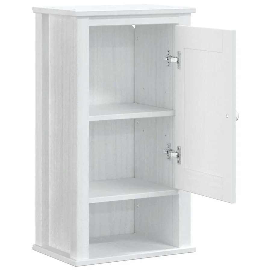 Armoire murale de salle de bain BERG blanc bois de pin massif - 5