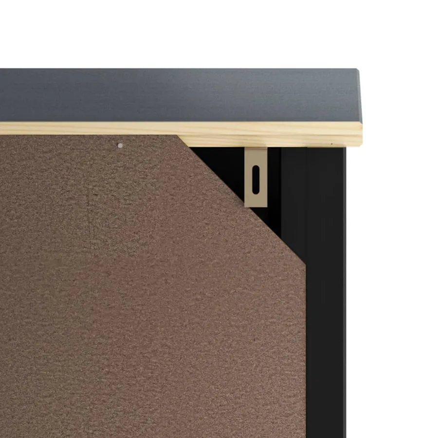 Meubles de salle de bain 3 pcs BERG noir bois de pin massif - 7