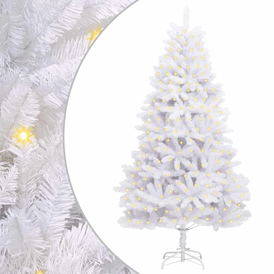 Sapin de Noël artificiel avec 300 LED Blanc 180 cm PVC et métal - 2