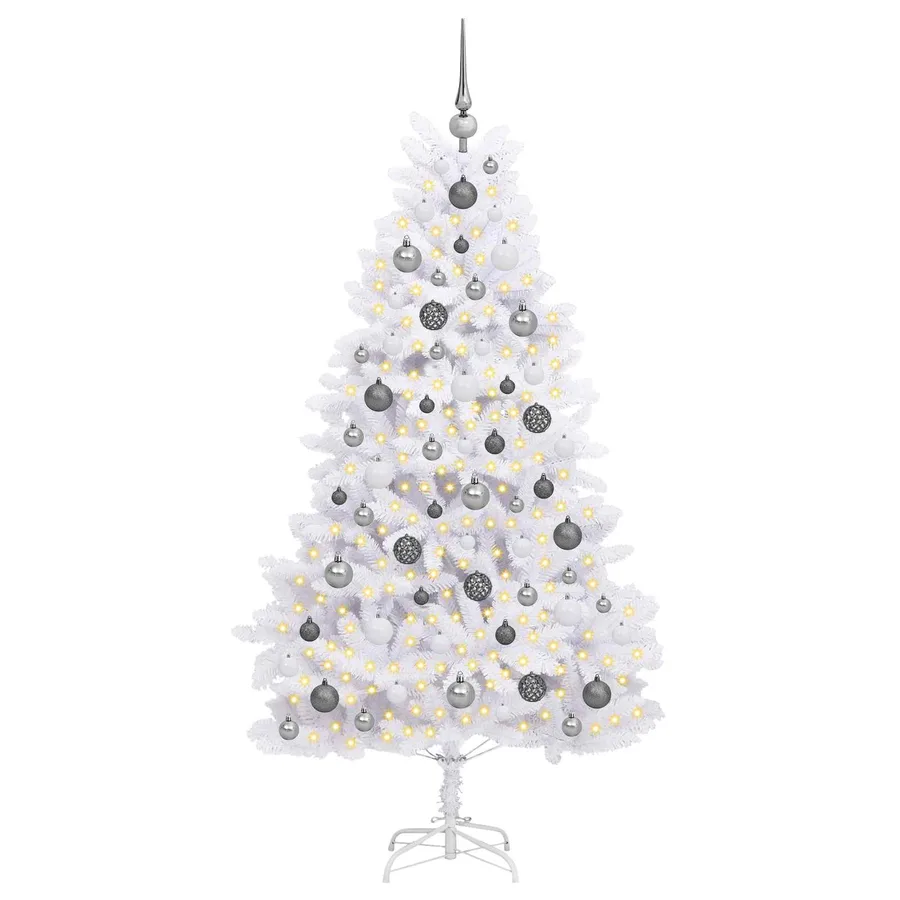 Sapin de Noël artificiel Blanc 90 x 90 x 180 cm PVC et métal - 3