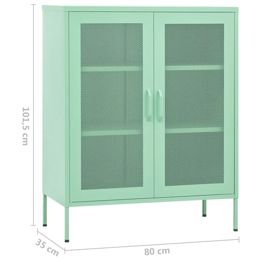 Armoire de rangement Vert menthe 80x35x101,5 cm Acier - 9
