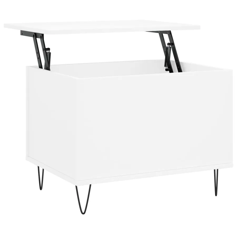 Table basse Blanc 60x44,5x45 cm Bois d'ingénierie - 2