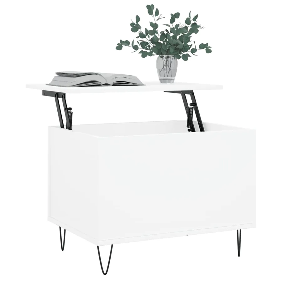 Table basse Blanc 60x44,5x45 cm Bois d'ingénierie - 3
