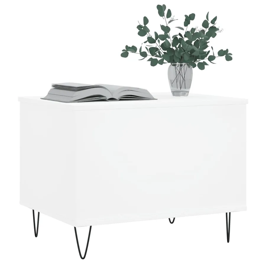 Table basse Blanc 60x44,5x45 cm Bois d'ingénierie - 4
