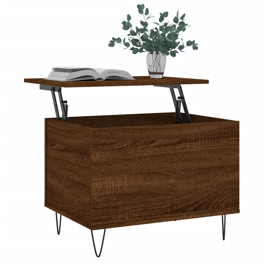 Table basse Chêne marron 60x44,5x45 cm Bois d'ingénierie - 3