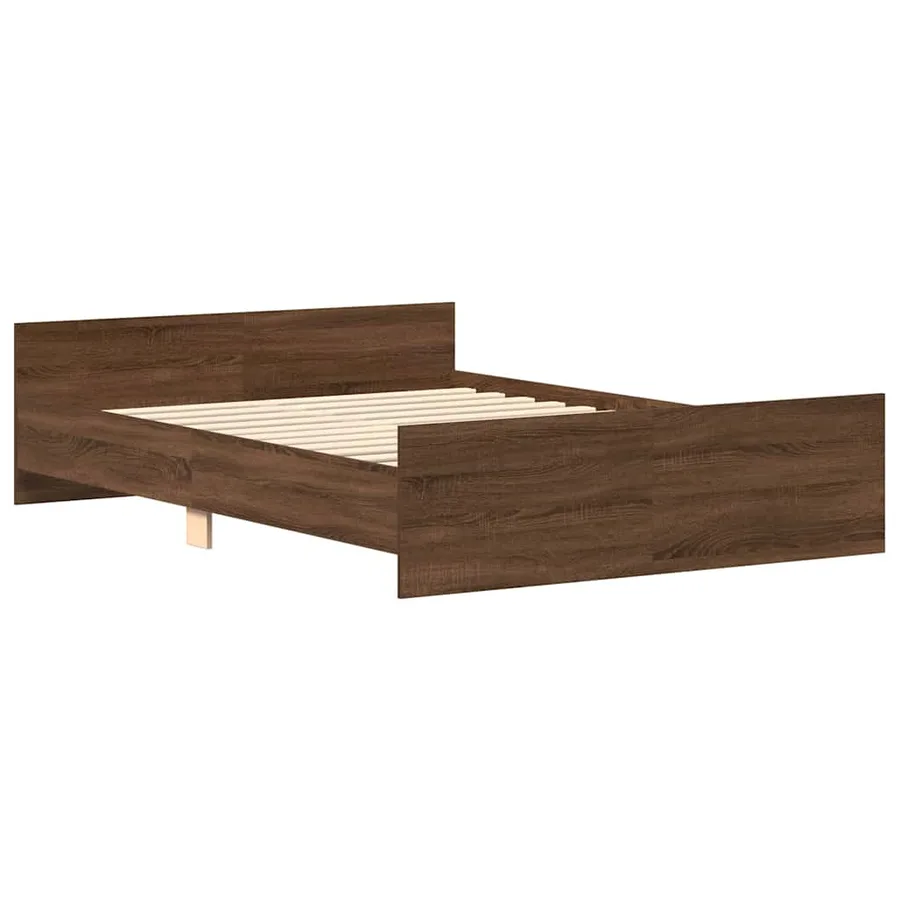 Cadre de lit sans matelas chêne marron 120x190 cm - 4