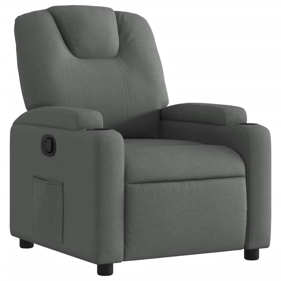 Fauteuil inclinable en tissu gris foncé - 2
