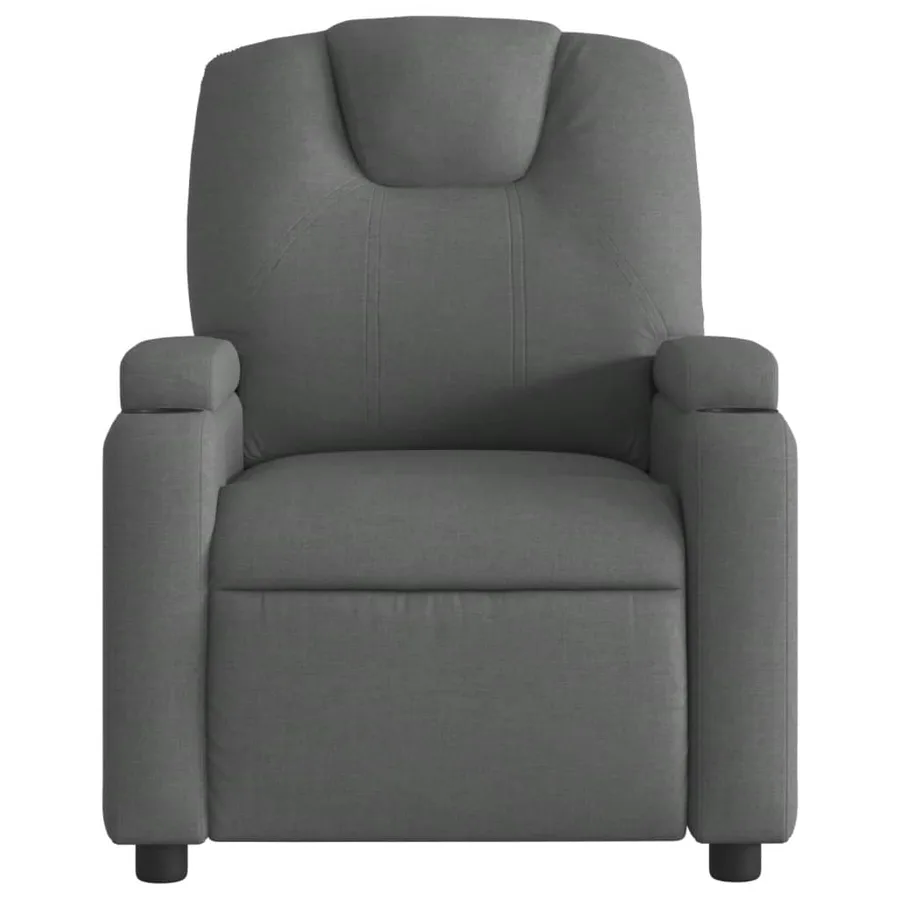 Fauteuil inclinable en tissu gris foncé - 6