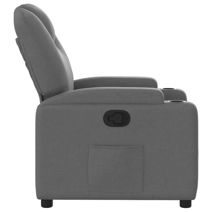 Fauteuil inclinable en tissu gris foncé - 7