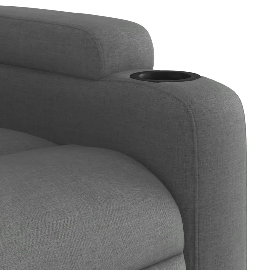 Fauteuil inclinable en tissu gris foncé - 8
