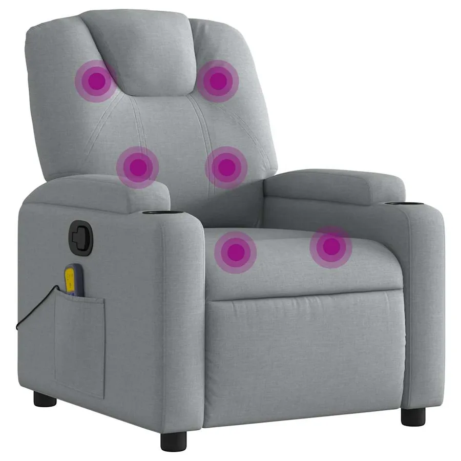 Fauteuil de massage inclinable Gris clair Tissu - 2